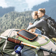 Orange - Solar Wireless Charging Power Bank w/ Flashlight