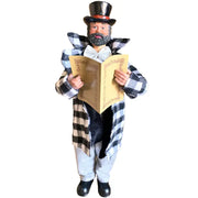 15" To 18" Black and White Plaid Black Carolers, Set of 4