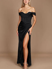 Long Satin Formal Evening Dress