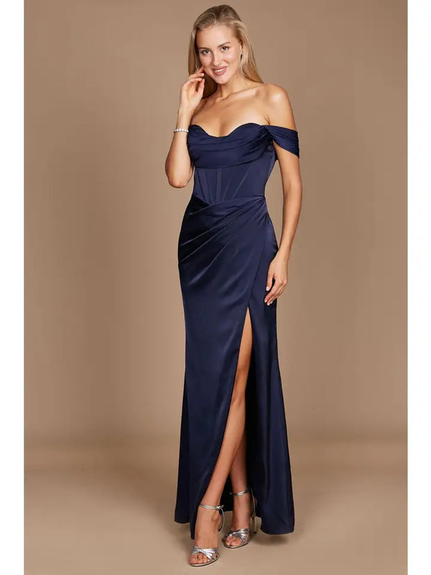 Long Satin Formal Evening Dress