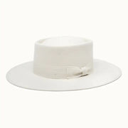 Vida - 100% Wool Felt Gambler Hat, Satin Lined, Unisex, Ivory