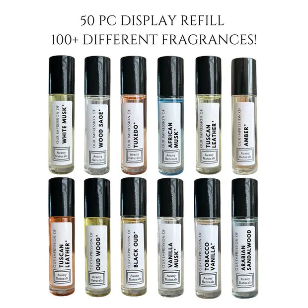 Bulk Cologne Oil For Men - 50 Pc Perfume Display Refill
