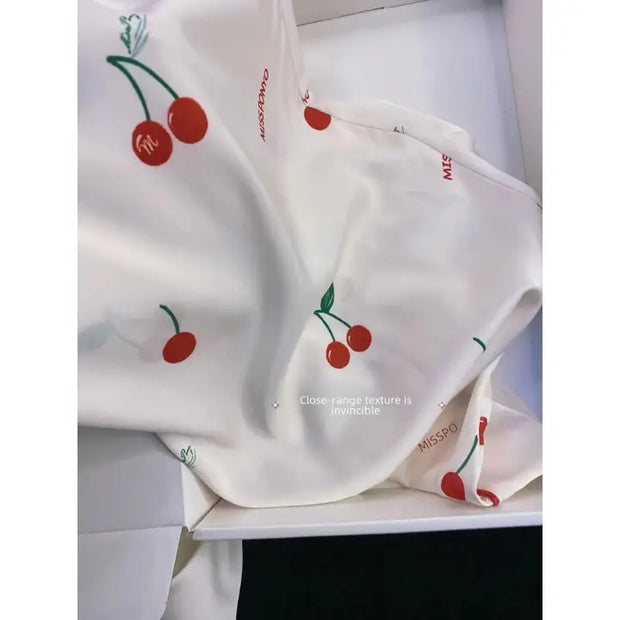 Ice Silk Pajamas Long Sleeve Spring and Autumn French Simple High-End Silk