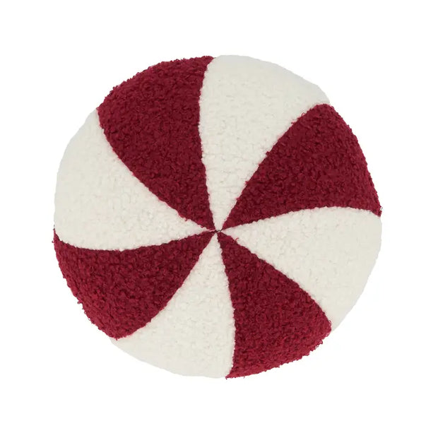 Red & White Striped Candy Design Holiday Decorative Pillow