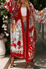Graphic Maxi Kimono Cardigan