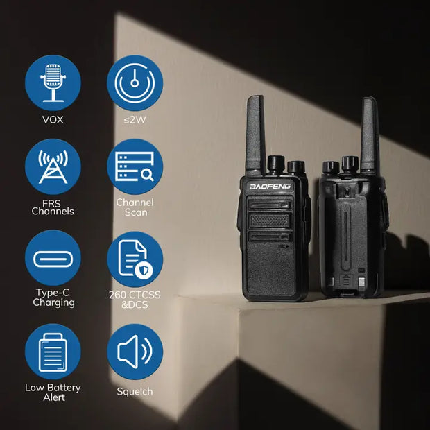 Baofeng GT-68 [4 Packs] Frs Radios | License-Free | Typc-C Charging | Ctcss/Dcs