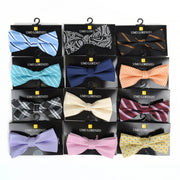 12pc Men's Boxed Bow Tie and Hanky with Lapel Pin Set