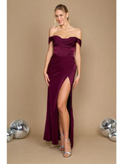 Long Satin Formal Evening Dress