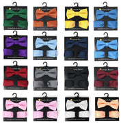 12pc Men's Boxed Bow Tie and Hanky with Lapel Pin Set