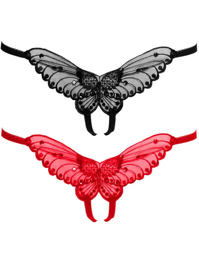 Butterfly Crotchless Sequin Thong Dozen Assorted Pack
