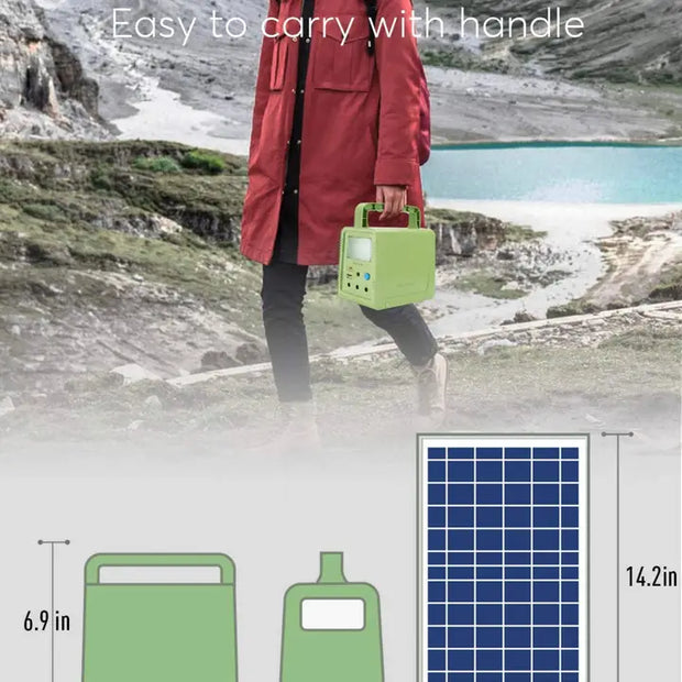 Solar Generator - Portable Power Station For Emergency ,Solar Powered Generator with Panel Including 3 Sets Led Light
