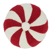 Red & White Striped Candy Design Holiday Decorative Pillow