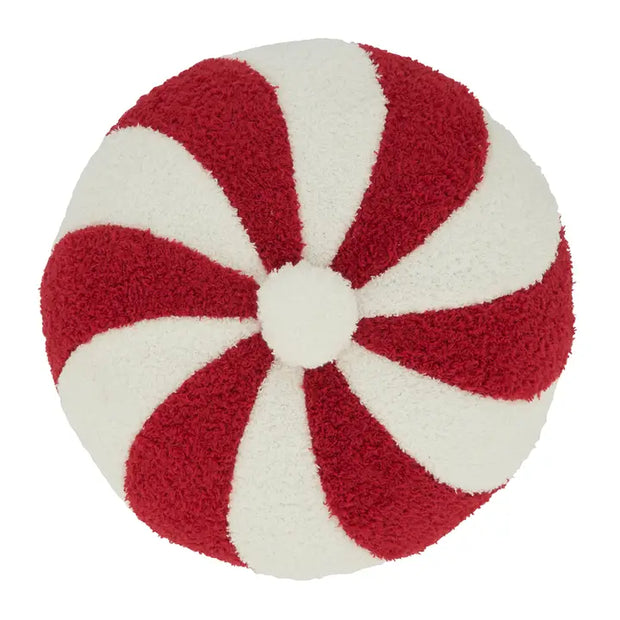 Red & White Striped Candy Design Holiday Decorative Pillow