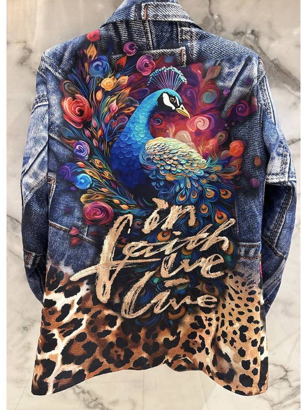 Luden One Size Italian Parrot Leopard Print Blazer LOOWIE