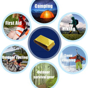 Thermal Blankets, Silver Gold Foil Survival Blanket Space Blanket Survival Kit For Outdoors, Camping, Hiking, Survival or First Aid (Gold, 1pc)(10 Pack)