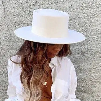 Vida - 100% Wool Felt Gambler Hat, Satin Lined, Unisex, Ivory