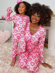 Mommy & Me Heart Donut Pajama Set