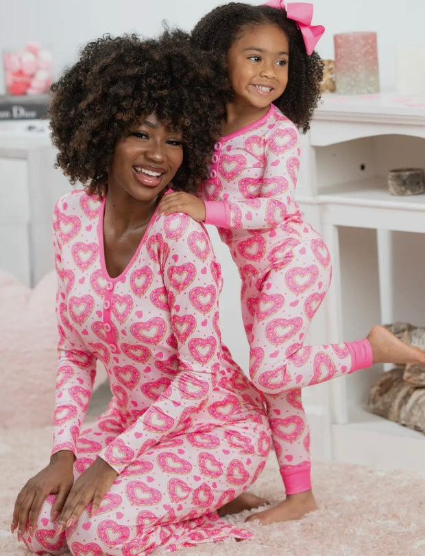 Mommy & Me Heart Donut Pajama Set