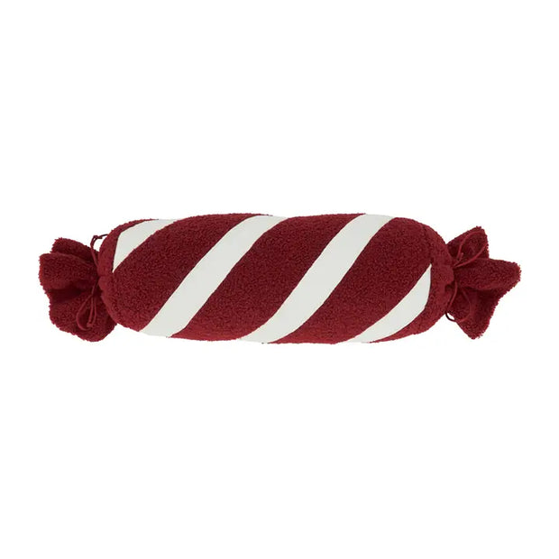 Red & White Striped Candy Design Holiday Decorative Pillow
