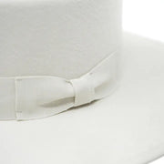 Vida - 100% Wool Felt Gambler Hat, Satin Lined, Unisex, Ivory