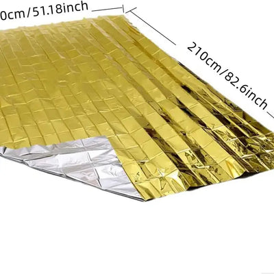 Thermal Blankets, Silver Gold Foil Survival Blanket Space Blanket Survival Kit For Outdoors, Camping, Hiking, Survival or First Aid (Gold, 1pc)(10 Pack)