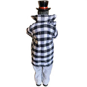 15" To 18" Black and White Plaid Black Carolers, Set of 4