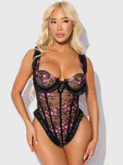 Harper Embroidered Mesh Teddy