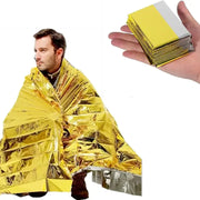 Thermal Blankets, Silver Gold Foil Survival Blanket Space Blanket Survival Kit For Outdoors, Camping, Hiking, Survival or First Aid (Gold, 1pc)(10 Pack)