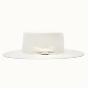 Vida - 100% Wool Felt Gambler Hat, Satin Lined, Unisex, Ivory