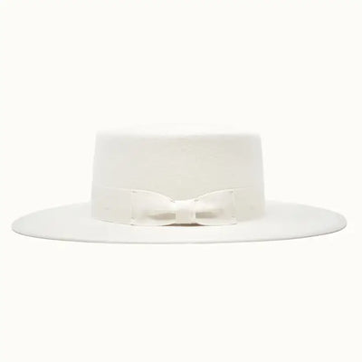 Vida - 100% Wool Felt Gambler Hat, Satin Lined, Unisex, Ivory